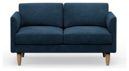 Hutch Velvet Curve Arm 2 Seater Sofa - Ink Blue