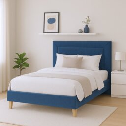 Millbrook Border Kingsize Fabric Bed Frame - Blue