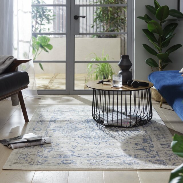 Habitat Traditional Natural & Blue Rug - 160x230cm