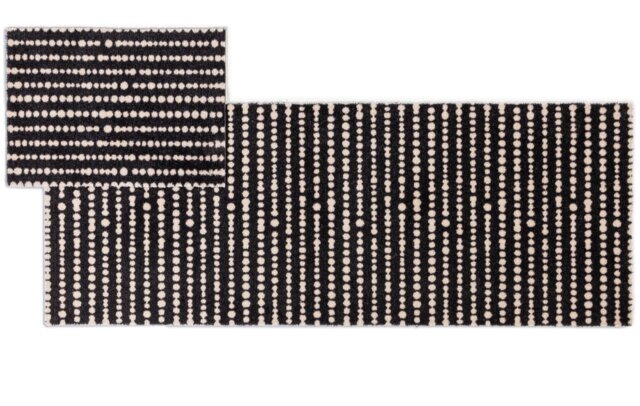 Habitat Washable Black & White Runner & Mat set - 150x57cm