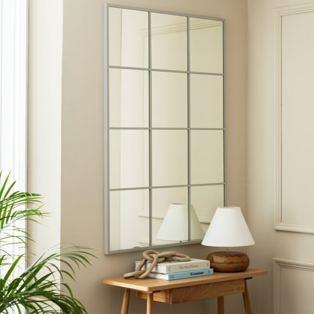 Habitat Grey Window Wall Mirror - 120x80cm