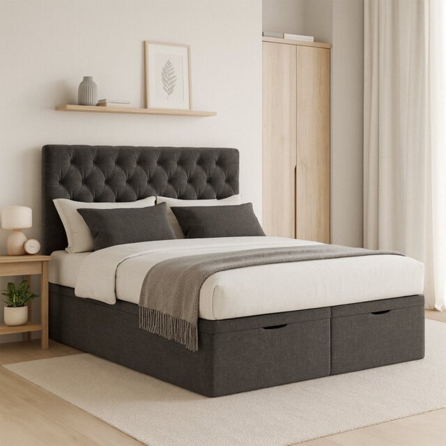 Millbrook Chester Kingsize End Lift Ottoman Bed - Charcoal