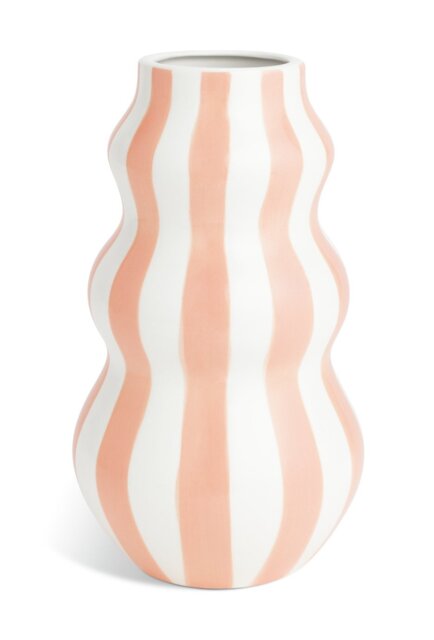 Habitat Hand Painted Stripe Vase - Pink