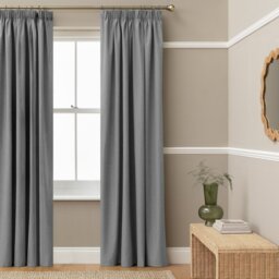 Habitat Blackout Pencil Pleat Curtains -Flint Grey-168x229cm
