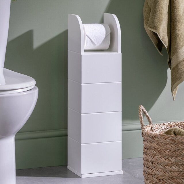 Habitat Tongue & Groove Cupboard with Toilet Roll Holder