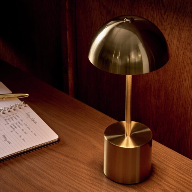 Habitat Rechargeable Mushroom LED Table Lamp - Brass