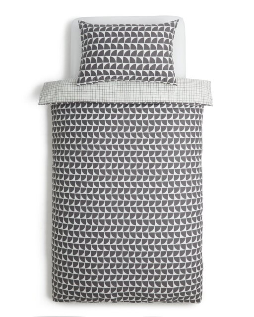 Habitat Kids Monochrome Geo Grey Bedding Set - Single