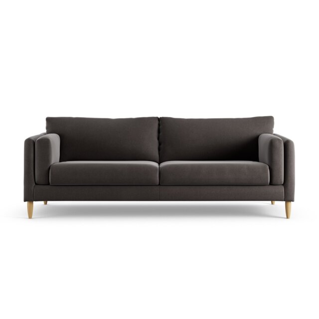 Habitat Newington Velvet 4 Seater Sofa - Grey - Ash Leg