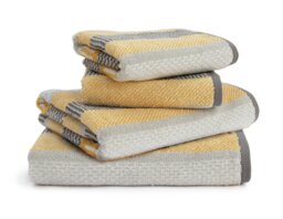 Habitat Horizontal Stripe 4 Piece Towel Bale - Mustard