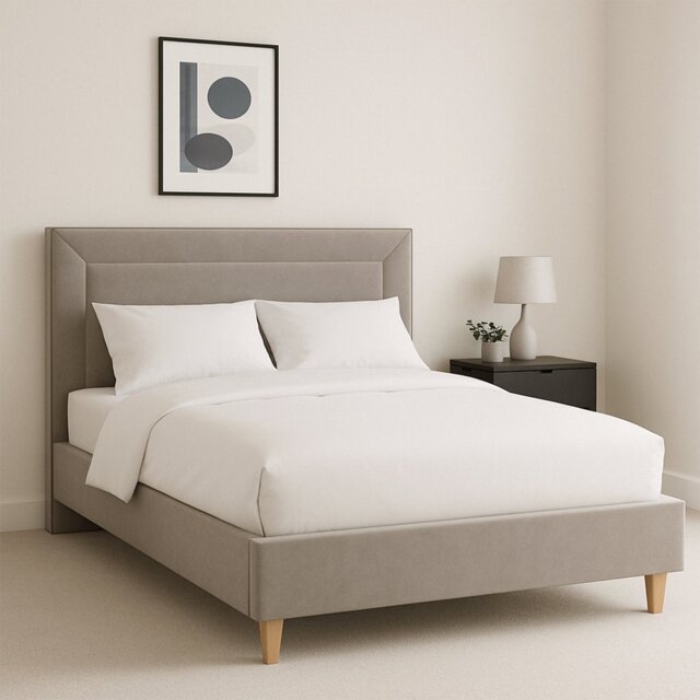 Millbrook Border Kingsize Fabric Bed Frame-Natural