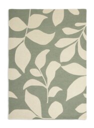 Habitat Verdant Leaf Green Wool Cut Pile Rug - 160x230cm