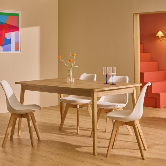 Habitat Sylas Solid Wood 4 Seater Dining Table - Natural