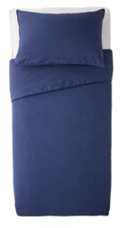 Habitat Cotton Rich 180 TC Plain Navy Bedding Set - Single