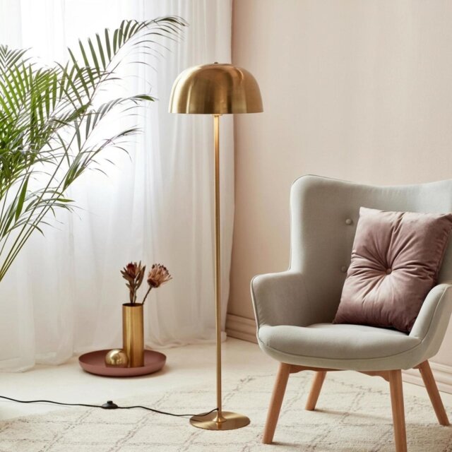 Nordlux Cera Metal Statement Floor Lamp - Brass
