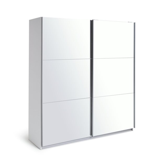 Habitat Holsted Mirrored 180cm Sliding Wardrobe - White