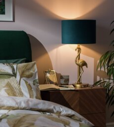Habitat Blue Velvet Easy Fit Lampshade - 30cm