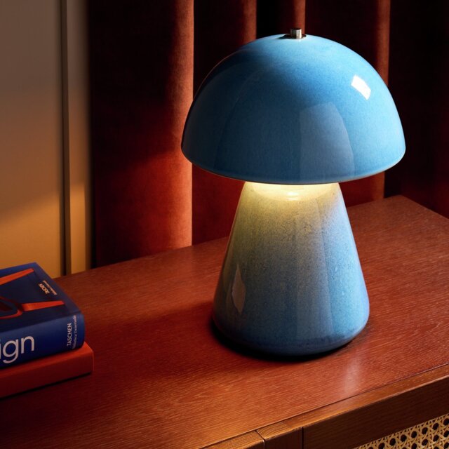 Habitat Hayden Ceramic Table Lamp 34.5cm - Blue