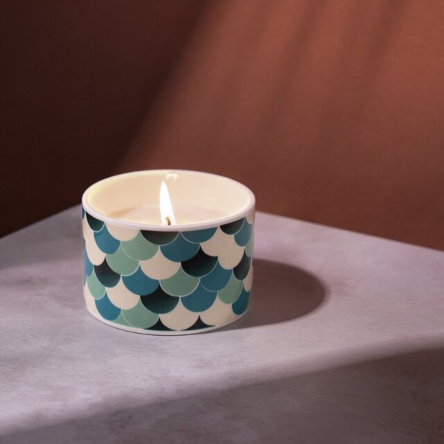 Fired Earth Singlewick Candle - Green Tea & Bergamot