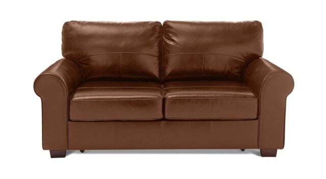 Argos Home Salisbury Leather 2 Seater Sofa Bed - Tan