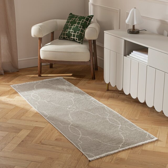 Habitat Luxe Chenille Neutral Runner - 66x200cm