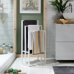 Habitat Freestanding Bamboo Towel Rail - White