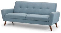 Julian Bowen Monza Fabric 3 Seater Sofa - Blue