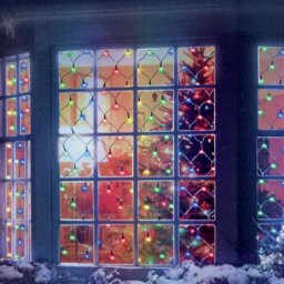 Premier Decorations Multicolour Net Christmas Window Lights