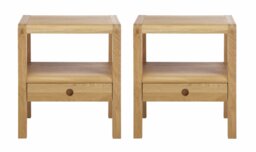 Habitat Radius 1 Drawer Set of 2 Bedside Tables  - Oak