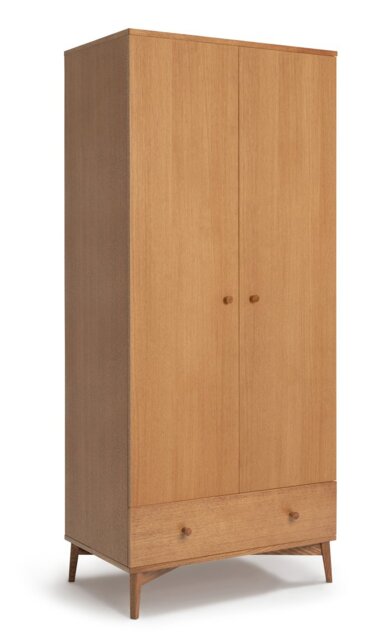 Habitat Kirk Oak 2 Door 1 Drawer Wardrobe - Natural