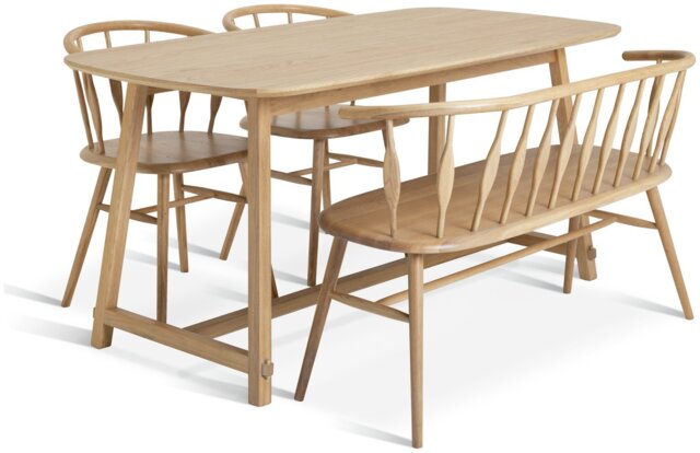 Habitat x Morris & Co. Natural Dining Table, Bench &2 Chairs