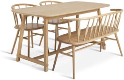 Habitat x Morris & Co. Natural Dining Table, Bench &2 Chairs
