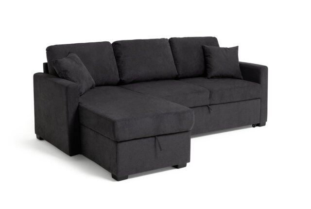 Habitat Reagan Left Hand Storage Corner Chaise Sofa Bed - Charcoal