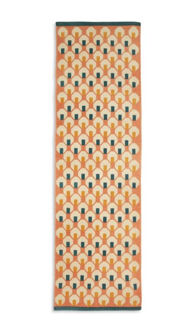 Habitat Octo Geometric Pink Cotton Flatweave Runner-75x250cm