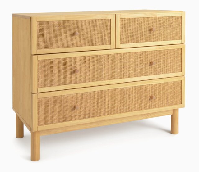 Habitat Simone Rattan 4 Drawer Chest - Pine