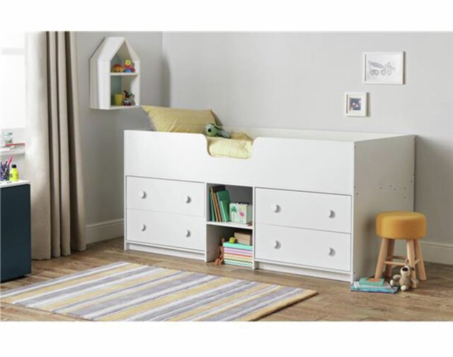 Habitat Jackson Storage Mid Sleeper Bed - White