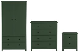Habitat Brooklyn 3 Piece 2 Door Wardrobe Set - Green