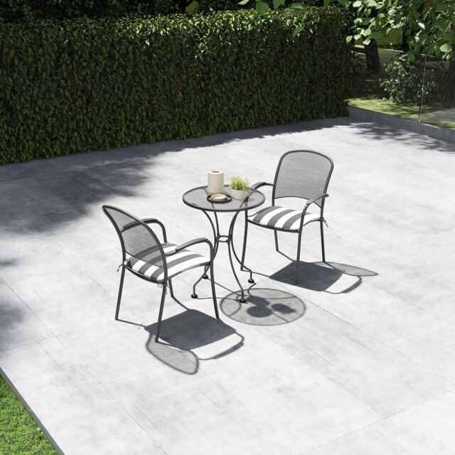 Pacific Carlo 2 Seater Metal Garden Bistro Set with Cushions