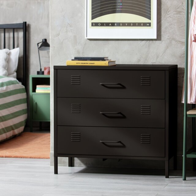 Habitat Stevie 3 Drawer Chest -Black