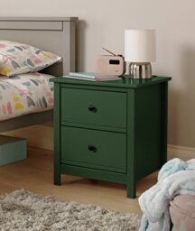 Habitat Brooklyn 2 Drawer Bedside Table - Green