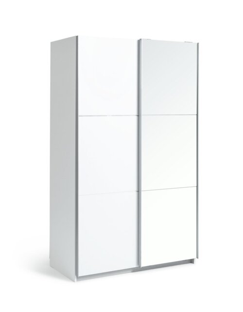 Habitat Holsted Half Mirror 120cm Sliding Wardrobe -White