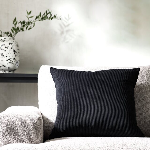 Habitat Cord Cushion Cover - Black - 50x50cm