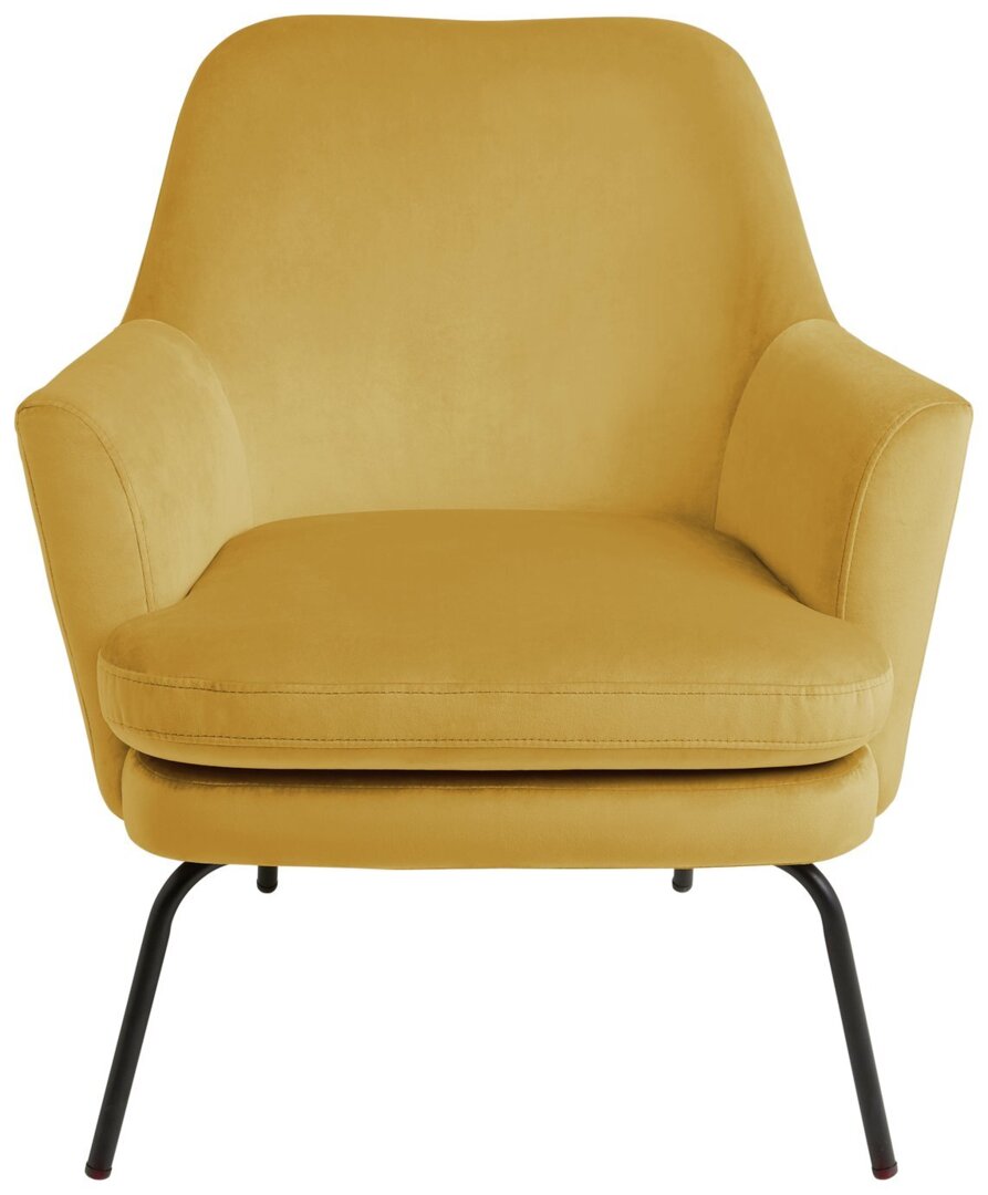 Habitat Celine Velvet Accent Chair Mustard by Habitat