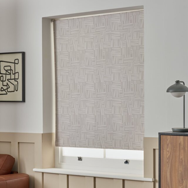 Habitat Cut Line Blackout Taupe Roller Blind - 180cm