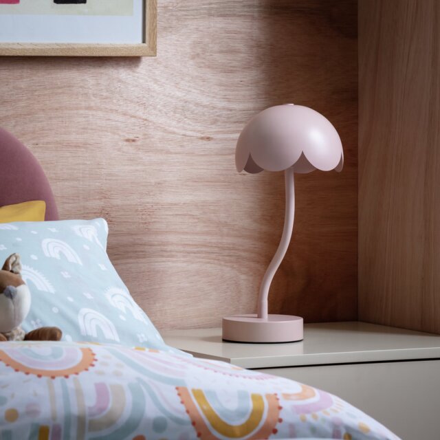 Habitat Rechargeable Scallop Metal LED Table Lamp - Pink