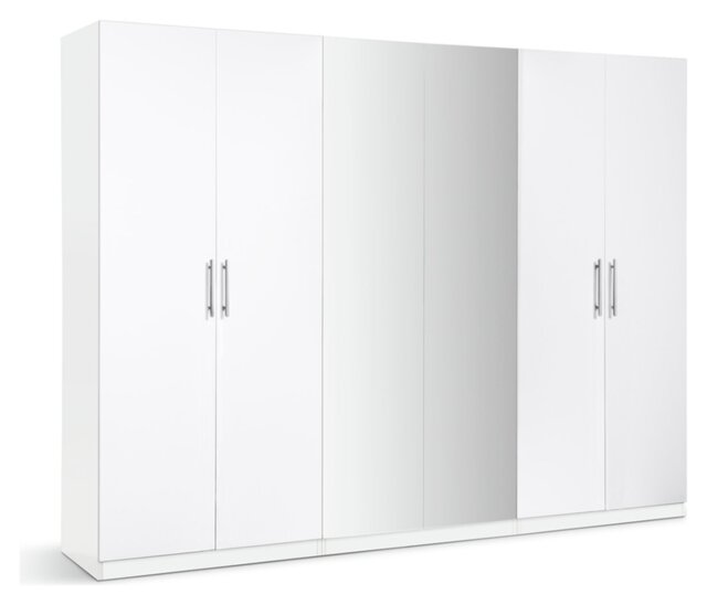 Habitat Munich 6 Door Wardrobe - White Gloss