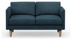 Hutch Fabric Curve Arm 2 Seater Sofa - Aegean Blue
