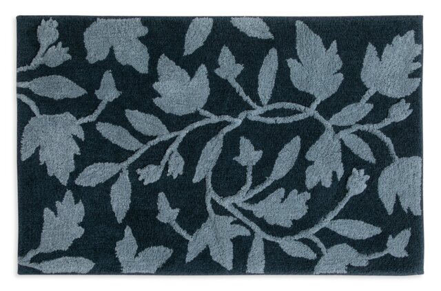 Habitat Botanical Bath Mat - Navy