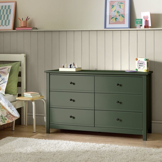 Habitat Brooklyn 6 Drawer Chest - Green
