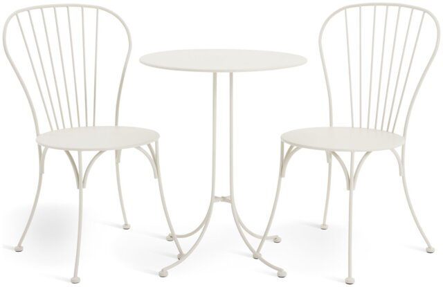 Habitat Elara 2 Seater Metal Garden Bistro Set - White