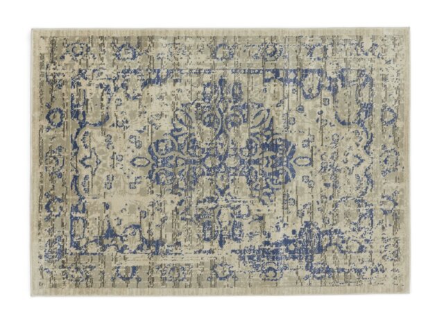 Habitat Traditional Natural & Blue Rug - 120x170cm